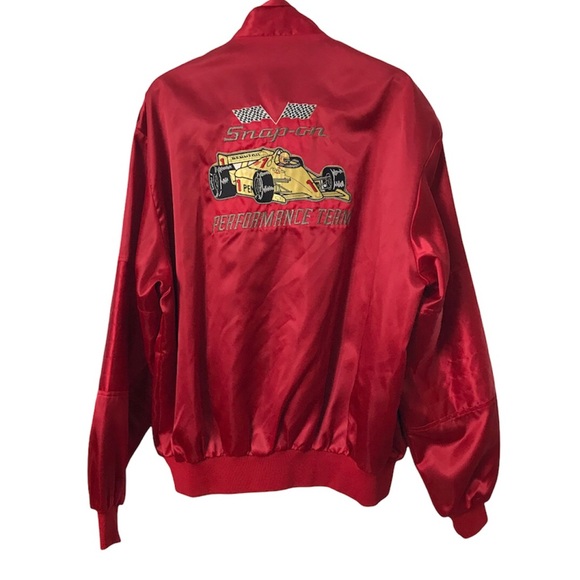 Vintage Other - Vintage Snap On Tools Mens Swingster Nylon Satin Snap Racing Jacket Mens Medium